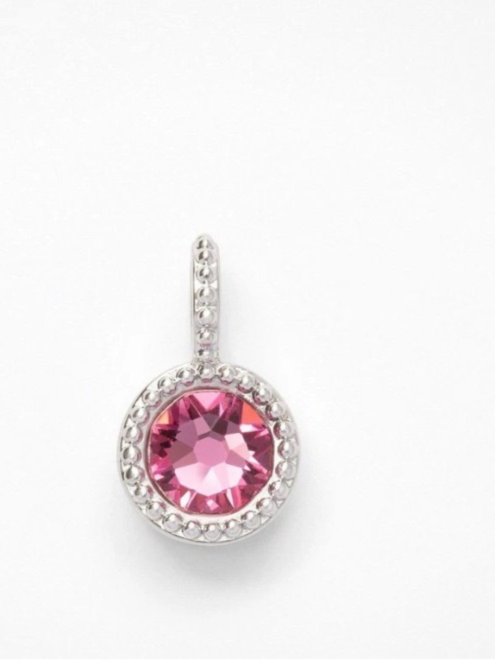 Touchstone Crystal October Birthstone Charm in rose. Add to necklace or bracelet